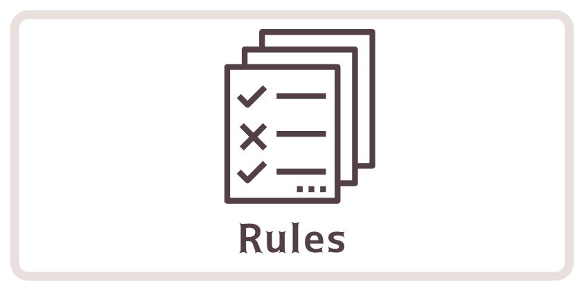 Rental space usage rules icon with checklist – Space Coffret