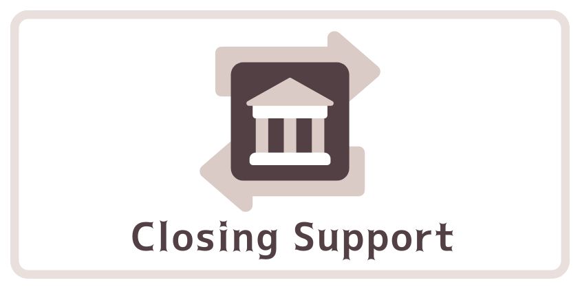 Icon representing salon closing support service with arrows – Space Coffret
