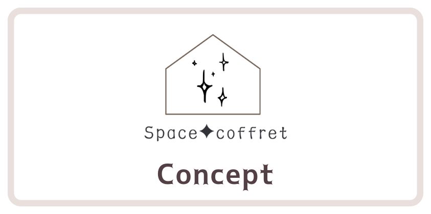 ChatGPT:
以下は、この画像に対する英語でのSEO最適化済みの情報です：

Alt Text（代替テキスト）
Concept of Space Coffret – rental salon brand logo with house icon and sparkles